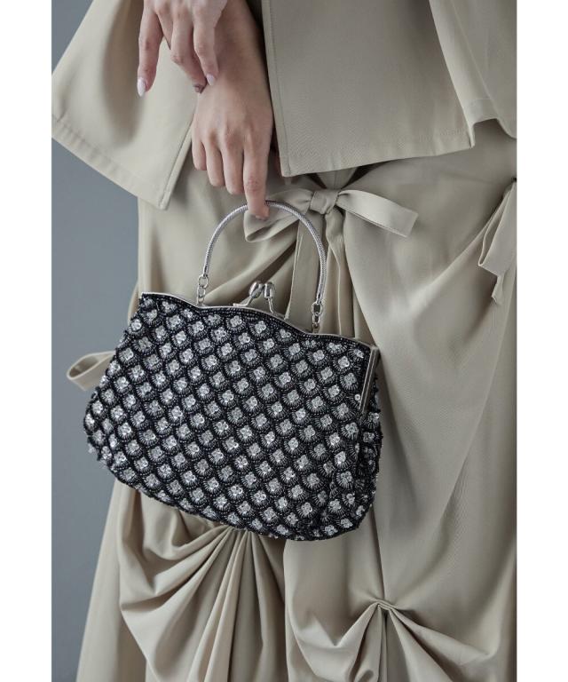 ニアナ（niana）/ビーズスパンコールがま口ハンドバッグ