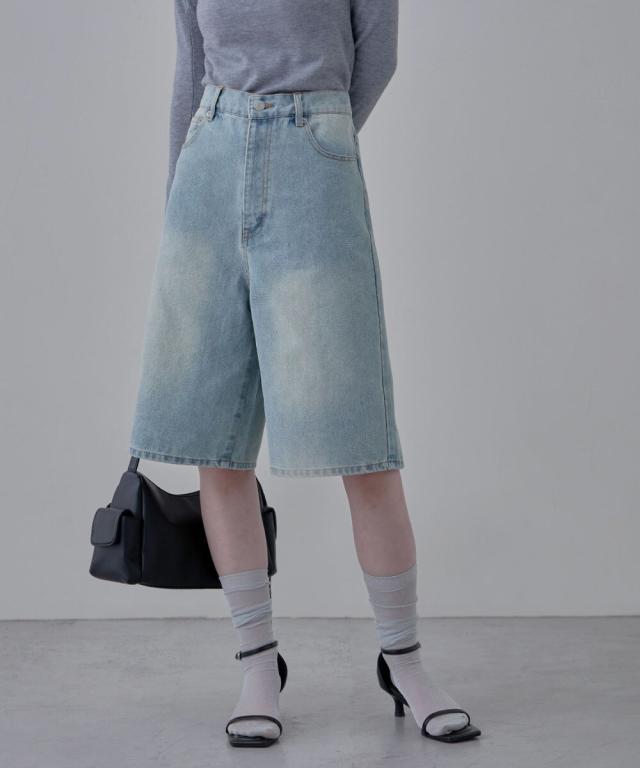 エトル（etoll．）/オーバーダイデニムハーフパンツの通販は 5,940円