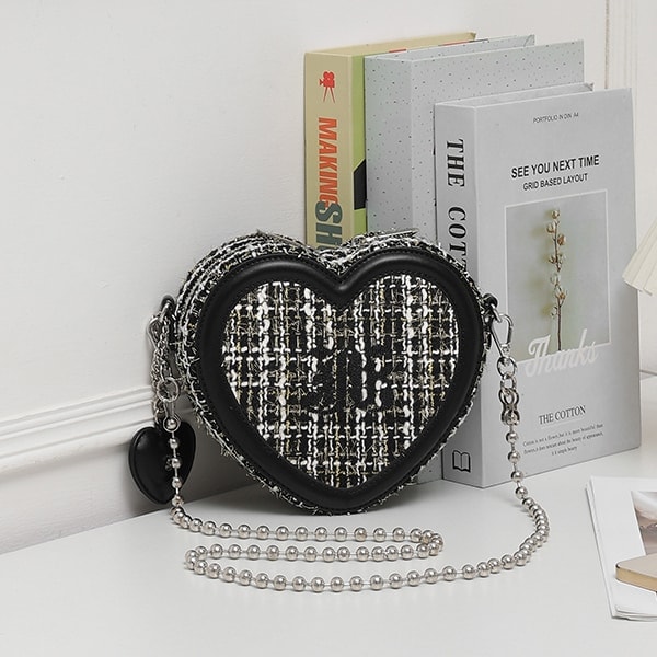 ジュエティ（jouetie）/【jouetie/ジュエティ】ハートチャーム付 JJツィード　ミニハートショルダーバッグ