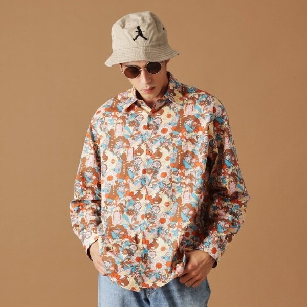 フォーティーカラッツ アンド ゴーニーゴ（40CARATS&525）/【Sサイズ〜】ビリケンプリント 長袖シャツ