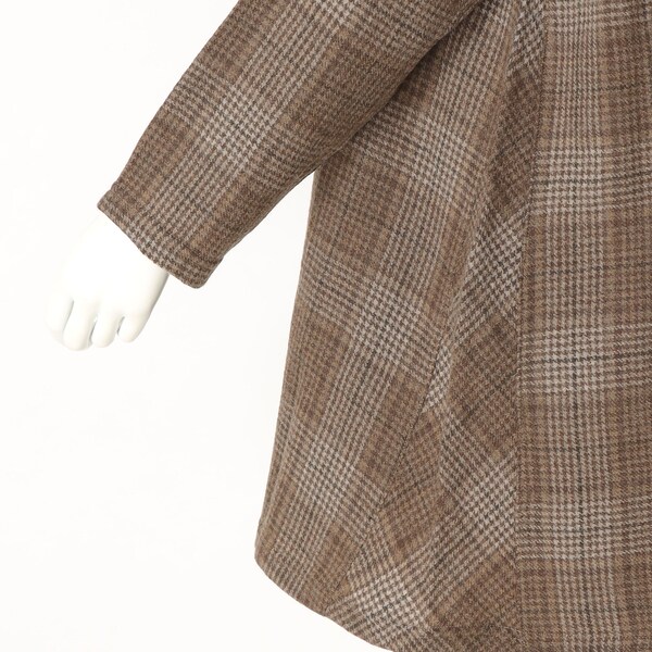 クインティ（QUINTY）/【大きいサイズレディース】ウール千鳥格子チェックチュニック クインティ（QUINTY）/【大きいサイズレディース】ウール千鳥格子