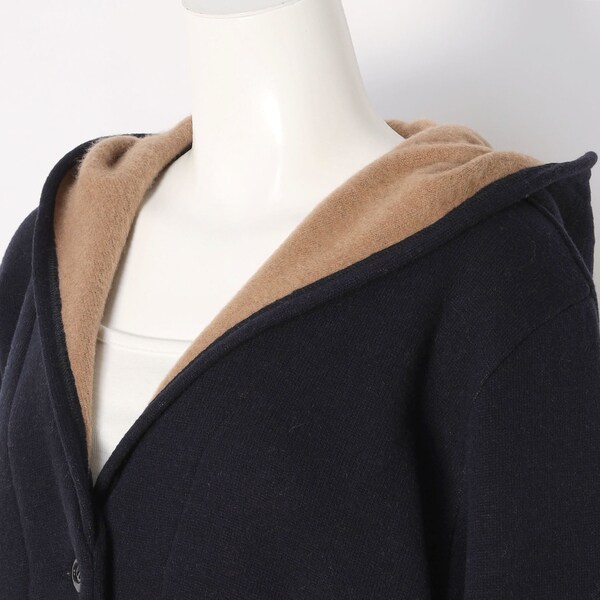 クインティ（QUINTY）/【大きいサイズレディース】フード付きダブルフェイスジャケット【日本製】 クインティ（QUINTY）/【大きいサイズレディース】フード付きダブル