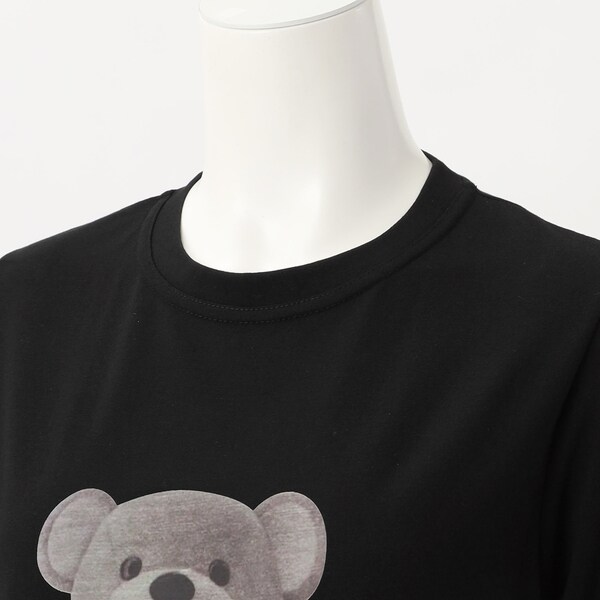 【大きいサイズレディース】ビジュー襟クマさんTシャツ クインティ/【大きいサイズレディース】ビジュー襟クマさんT
