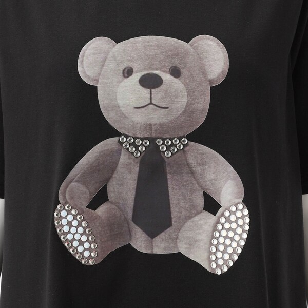 大きいサイズ クインティ クマプリント Tシャツ 3L〜4L 新品未使用 クインティ/【大きいサイズレディース】ビジュー襟クマさんT