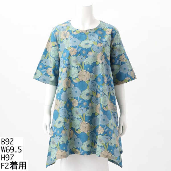 クインティ/【大きいサイズレディース】レトロフラワーチュニック