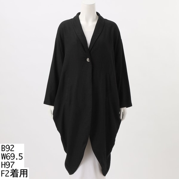クインティ（QUINTY）/【大きいサイズレディース】ショールカラーデザインロングジャケット