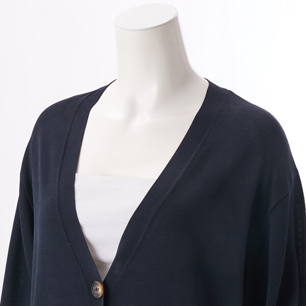 クインティ（QUINTY）/【大きいサイズレディース】Vネックハイゲージロングカーディガン クインティ（QUINTY）/【大きいサイズレディース】Vネックハイゲージ