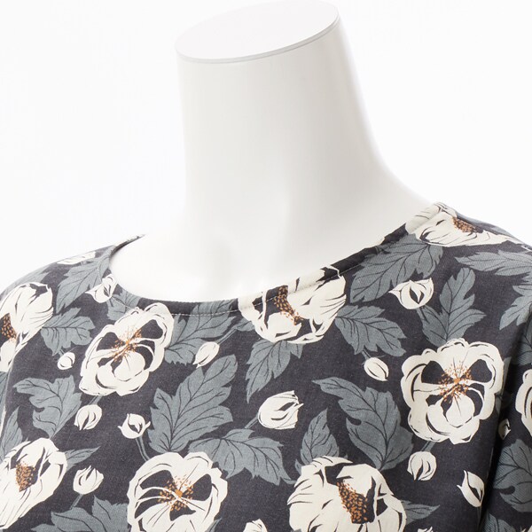 クインティ（QUINTY）/【大きいサイズ レディース】綿麻ビエラフラワー