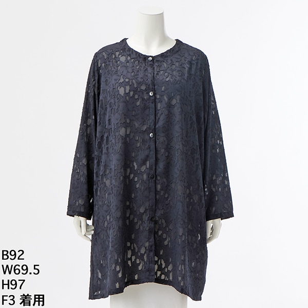 クインティ（QUINTY）/【大きいサイズレディース】シフォンロングカーディガン【日本製】