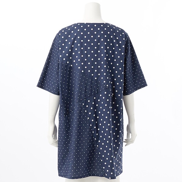 クインティ（QUINTY）/【大きいサイズレディース】高密度シルフィドット切替チュニック【日本製】 クインティ（QUINTY）/【大きいサイズレディース】高密度シルフィ