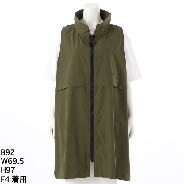 クインティ（QUINTY）/【大きいサイズレディース】ビッグファスナーデザインジップロングジレ