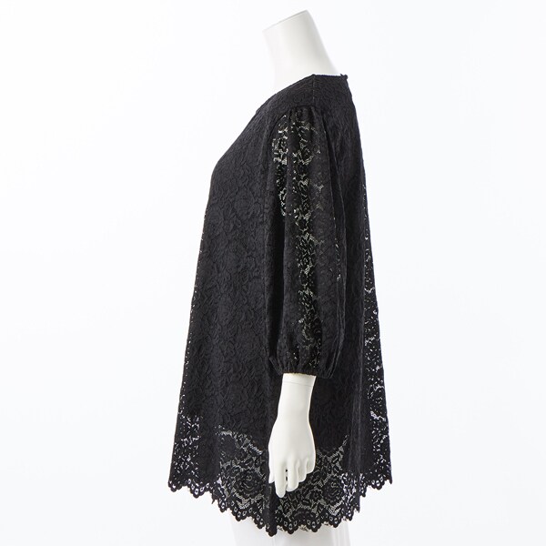 クインティ（QUINTY）/【大きいサイズレディース】ストレッチレースチュニックブラウス