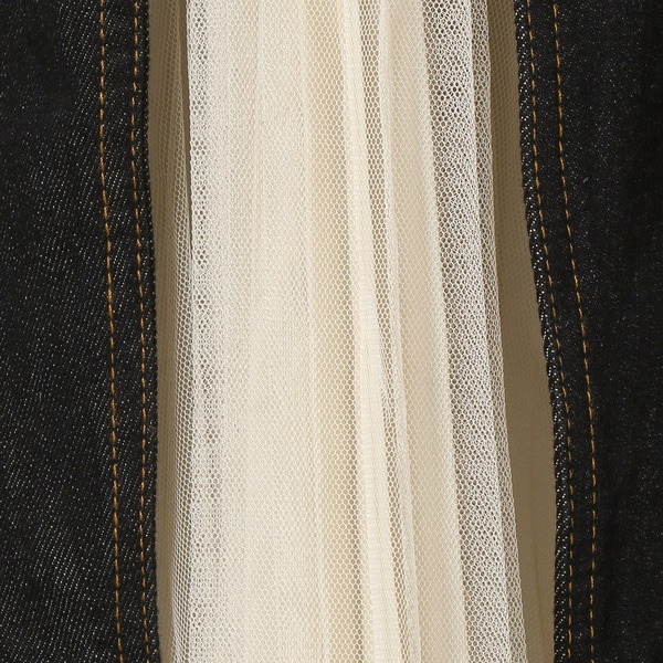 ターシャルビー/【大きいサイズ】シフォンプリーツデニムスカートの