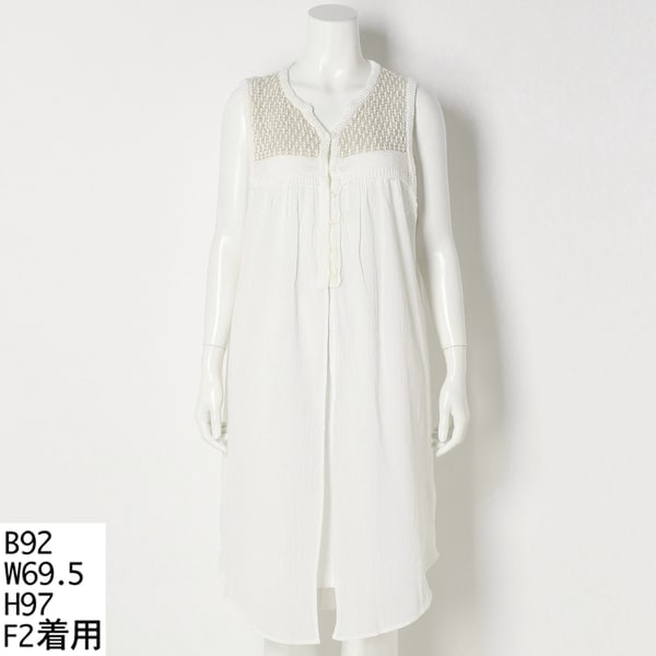 ターシャルビー/【大きいサイズ　レディース】ニット使い楊柳ロングジレ