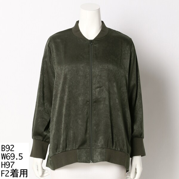 ターシャルビー（Tasha Ruby）/【大きいサイズ　レデイ?ス】シルキーサテンジップアップブルゾン