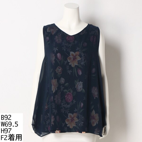 ターシャルビー/【大きいサイズレディース】フラワープリント×シフォン