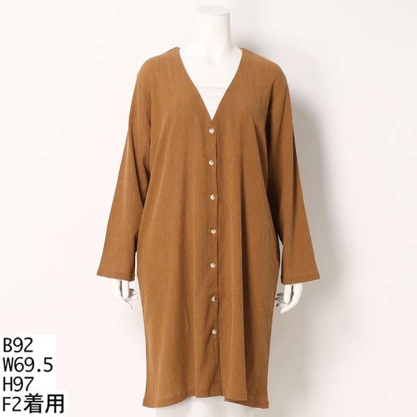 ターシャルビー（Tasha Ruby）/【大きいサイズレディース】楊柳ロングガーディガン【日本製】 ターシャルビー（Tasha Ruby）/【大きいサイズレディース】楊柳ロング