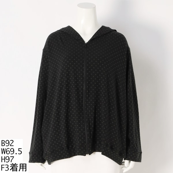 ターシャルビー（Tasha Ruby）/【大きいサイズレディース】MIPベア天竺ドット柄パーカー【日本製】