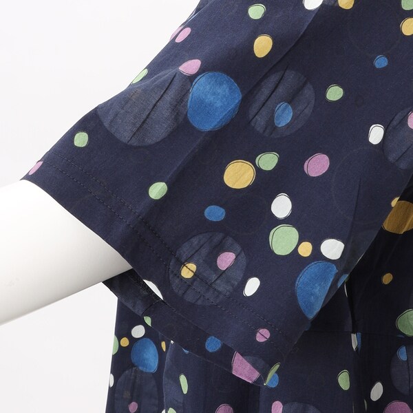 ターシャルビー/【大きいサイズレディース】塩縮加工コットン100％水玉