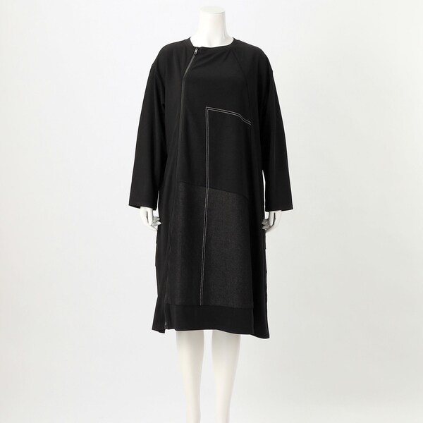 ターシャルビー（Tasha Ruby）/【大きいサイズレディース】ファスナー使いデニム切り替えワンピース ターシャルビー（Tasha Ruby）/【大きいサイズレディース】ファスナー