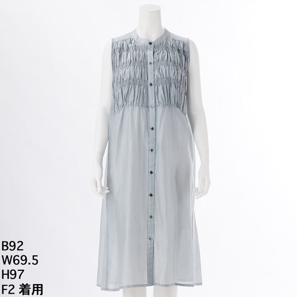 ターシャルビー（Tasha Ruby）/【大きいサイズレディース】フロントシャーリングノースリーブドレス