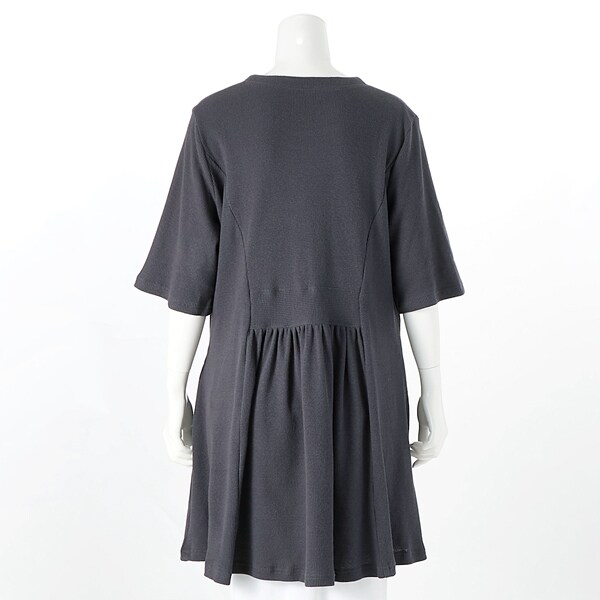 ターシャルビー（Tasha Ruby）/【大きいサイズレディース】ギャザーポケット付き綿100％ワッフルチュニック【日本製】_3