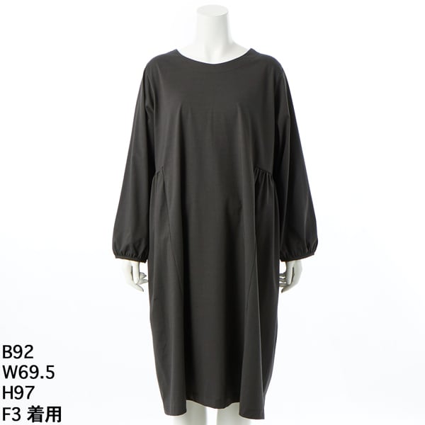 ターシャルビー（Tasha Ruby）/【大きいサイズレディース】2wayボタン使い脇ギャザーチュニックワンピース【日本製】