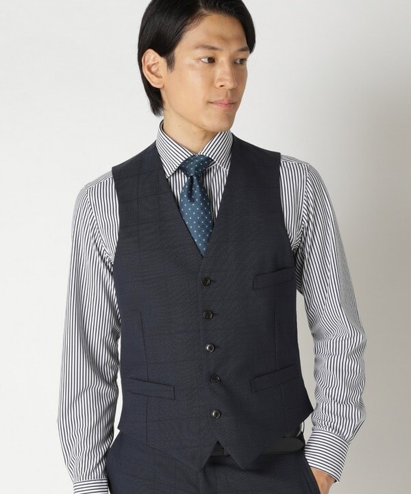 クラウデッドクローゼット（CROWDED CLOSET）/ピンチェックウインドーペーンベスト/別売りスーツセットあり
