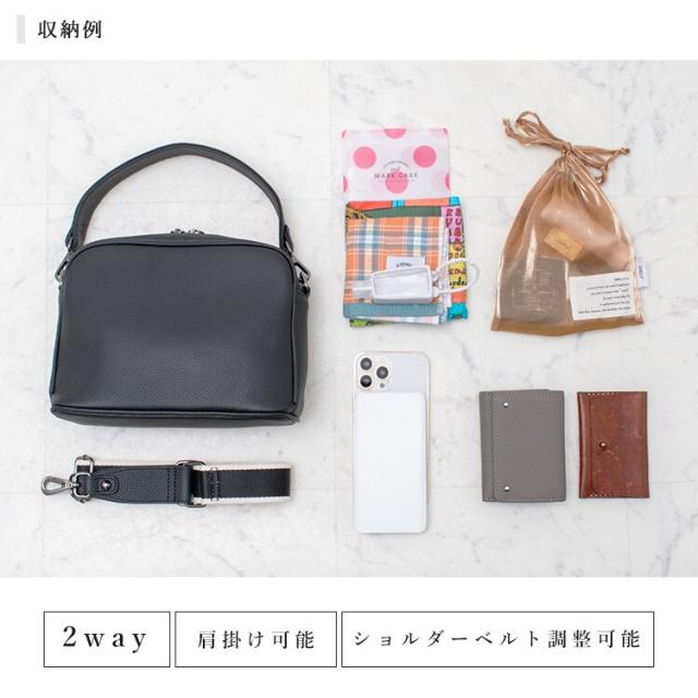 ヴィータフェリーチェ（VitaFelice）/本革 スクエア2wayハンドルバッグ