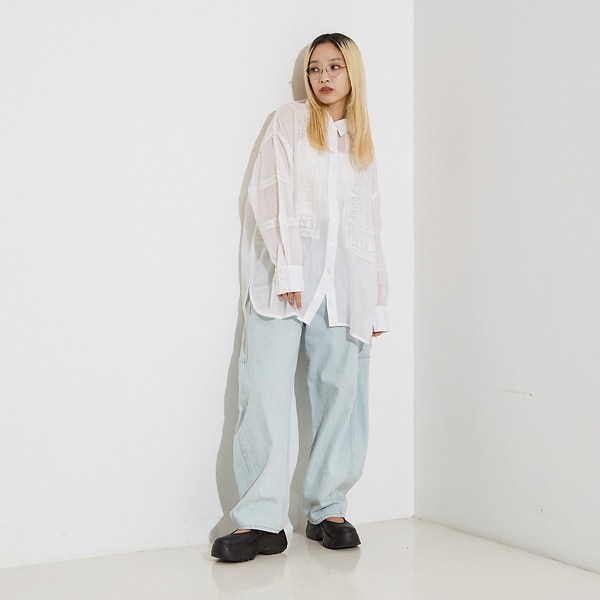 ノミネ（NOMINE）/【WEB限定】コットネット 刺繍シャツ_2