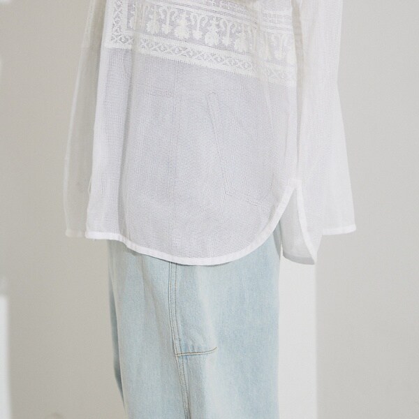 ノミネ（NOMINE）/【WEB限定】コットネット 刺繍シャツ_8
