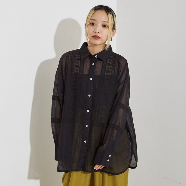 ノミネ（NOMINE）/【WEB限定】コットネット 刺繍シャツ_17
