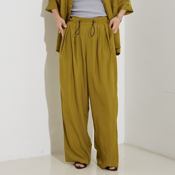 ノミネ（NOMINE）/【セットアップ着用可】ヴィンテージサテン ドロスト パンツ