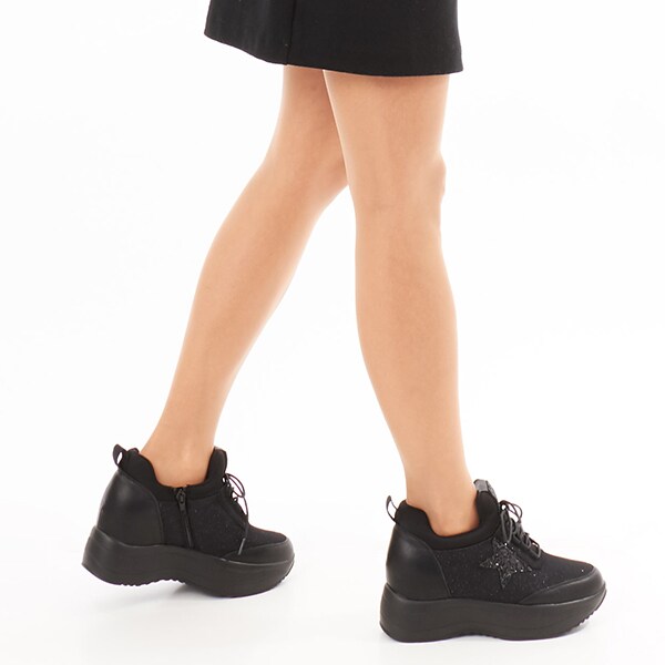 ムーム（MOOM）/スターモチーフサイドファスナーインヒールスニーカー