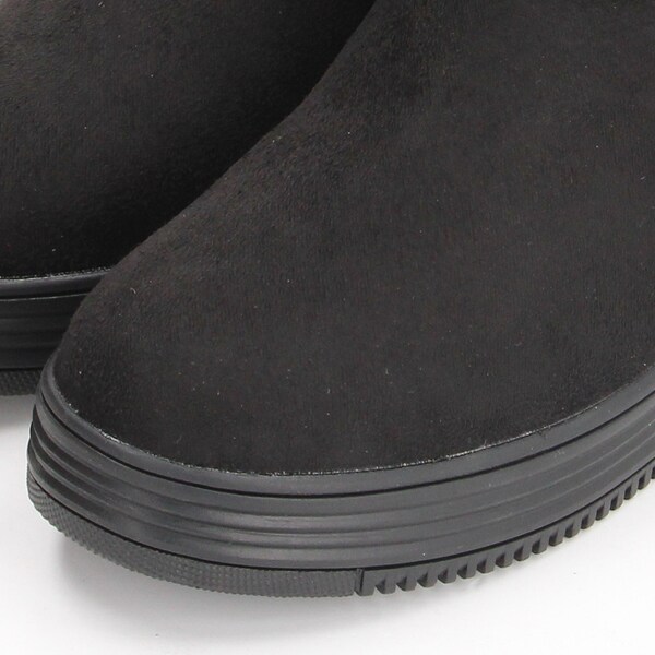 ムーム（MOOM）/サイドリブニットインヒールショートブーツ