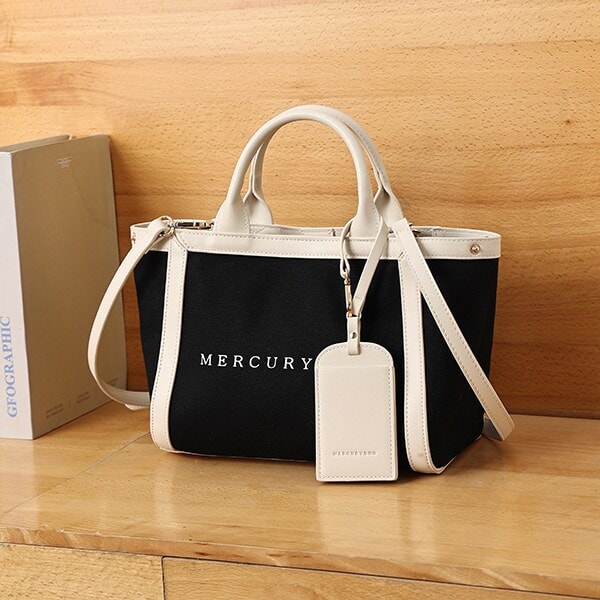 マーキュリーデュオ（MERCURYDUO ）/【MERCURYDUO/マーキュリーデュオ】カードケース付 軽量キャンバスロゴ 2WAYトートバッグ_8