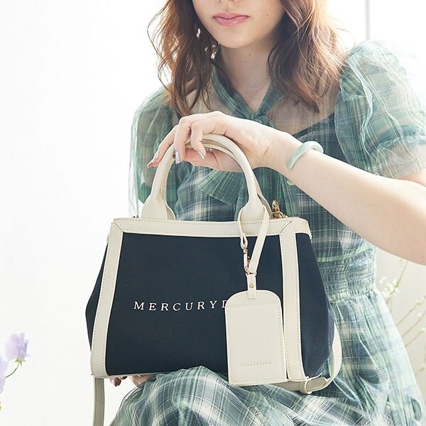 マーキュリーデュオ（MERCURYDUO ）/【MERCURYDUO/マーキュリーデュオ】カードケース付 軽量キャンバスロゴ 2WAYトートバッグ_10
