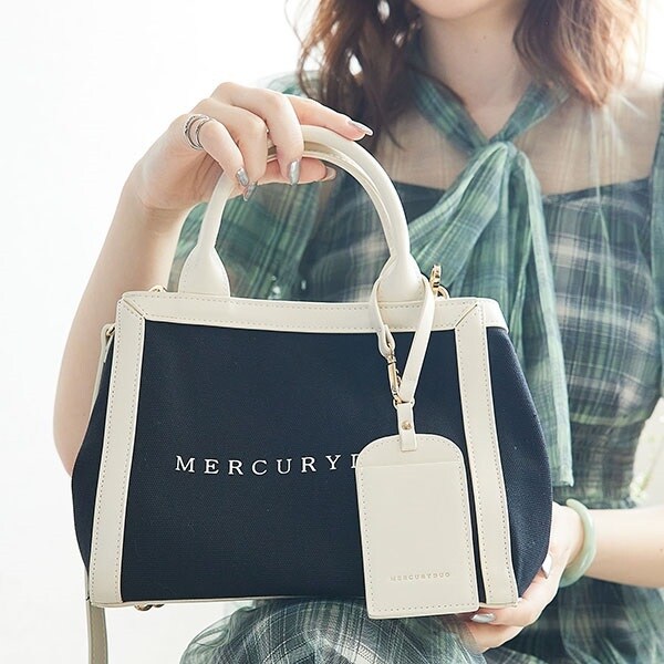 マーキュリーデュオ（MERCURYDUO ）/【MERCURYDUO/マーキュリーデュオ】カードケース付 軽量キャンバスロゴ 2WAYトートバッグ_13