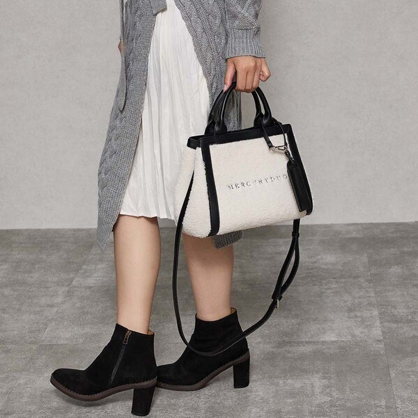 マーキュリーデュオ（MERCURYDUO ）/【MERCURYDUO/マーキュリーデュオ】カードケース付　ロゴ刺繍ボアトートバッグ