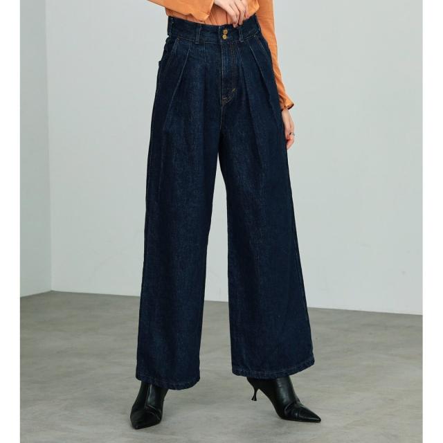 サムシング（SOMETHING）/atelier SOMETHING ウェストマークタックワイドデニムパンツ サムシング（SOMETHING）/atelier SOMETHING ウェストマークタック