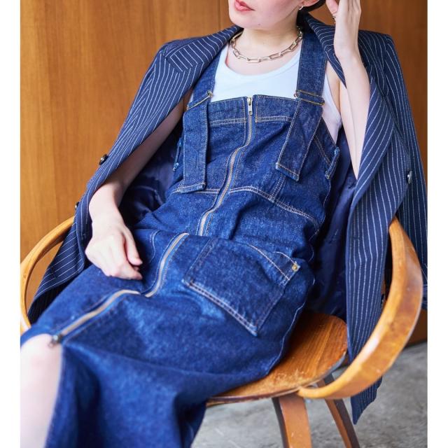 サムシング（SOMETHING）/atelier SOMETHING 2WAY LACE UP SALOPETTE SKIRT/レース