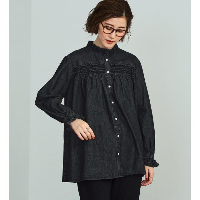 サムシング（SOMETHING）/【中林美和さん着用】SOMETHING スモッキングデニムブラウス