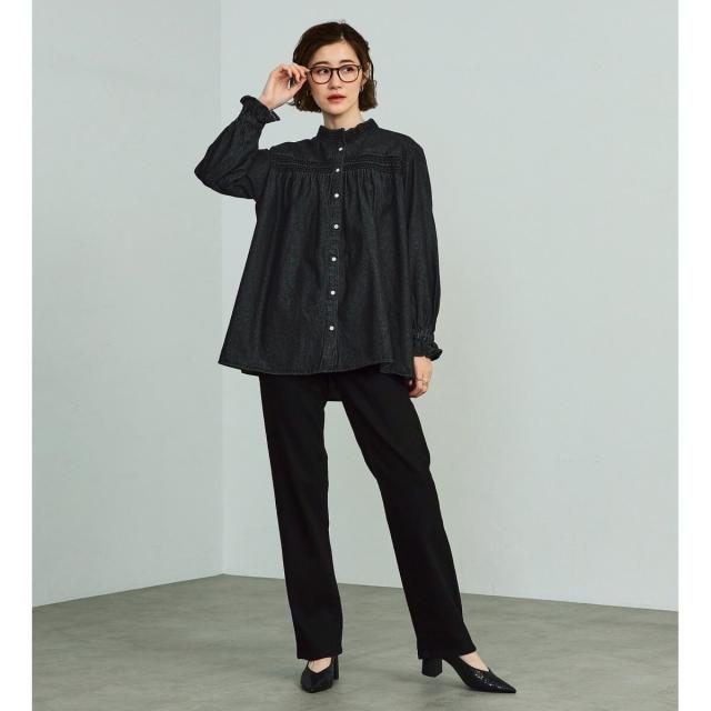 【中林美和さん着用】SOMETHING スモッキングデニムブラウス サムシング（SOMETHING）/【中林美和さん着用】SOMETHING