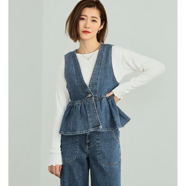 サムシング（SOMETHING）/SOMETHING ペプラムデニムビスチェ