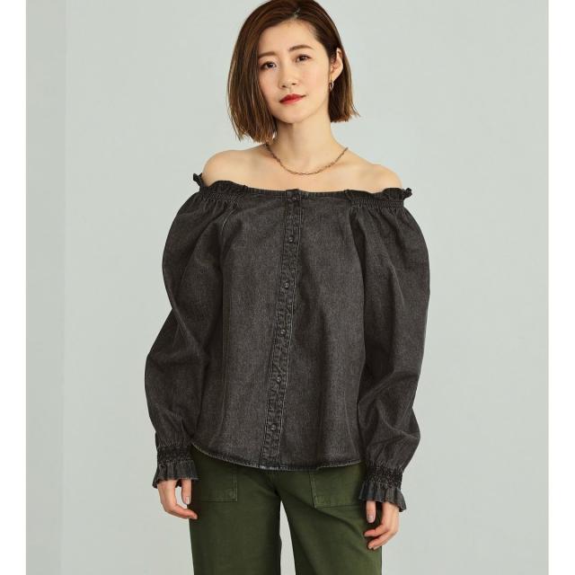 サムシング（SOMETHING）/SOMETHING オフショルダー2WAYデニムブラウスの通販は 11,990円