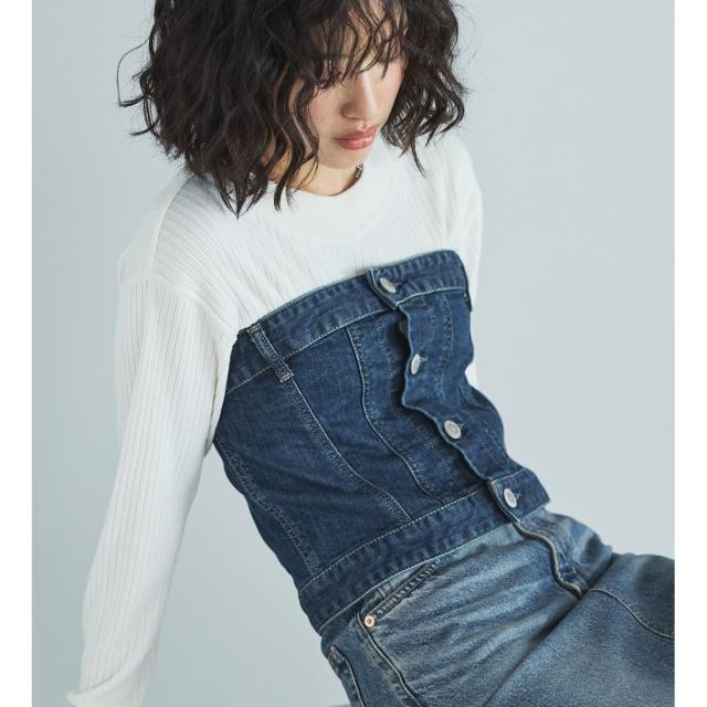 サムシング（SOMETHING）/SOMETHING ベアトップデニムビスチェの通販は