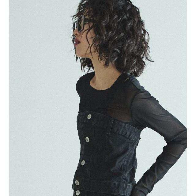 square neck デニム　ビスチェ MOUSSY | SQUARE NECK デニム ビスチェ (シャツ・ブラウス