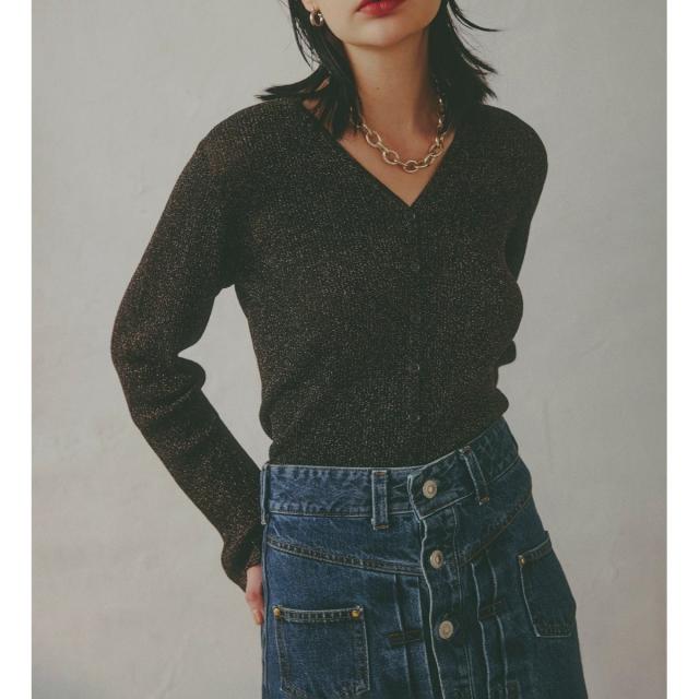 サムシング（SOMETHING）/SOMETHING グリッターニットカーディガン