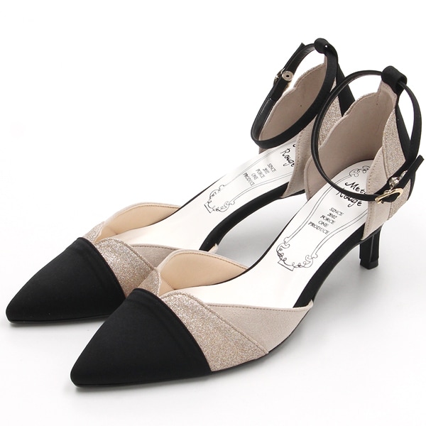 メタルルージュ（l Rouge）/ポインテッドトゥセパレート素材コンビパンプス