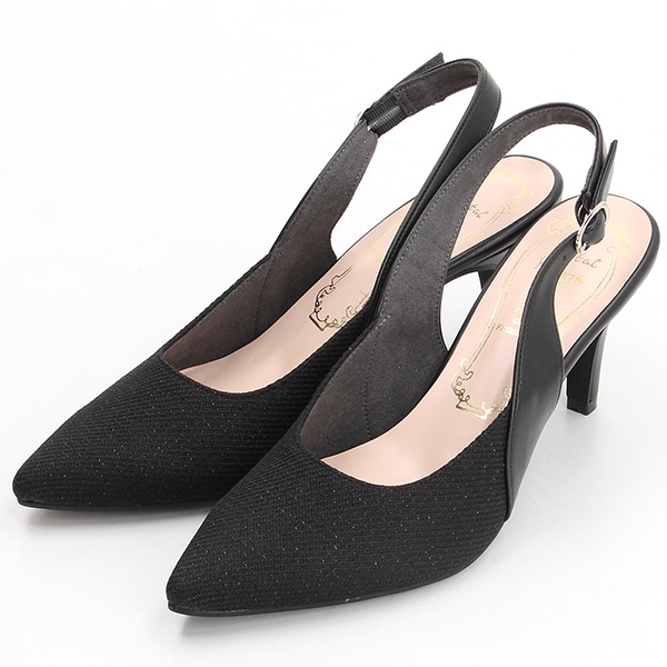 メタルルージュ（l Rouge）/【秋冬】ポインテッドトゥバックベルトパンプス